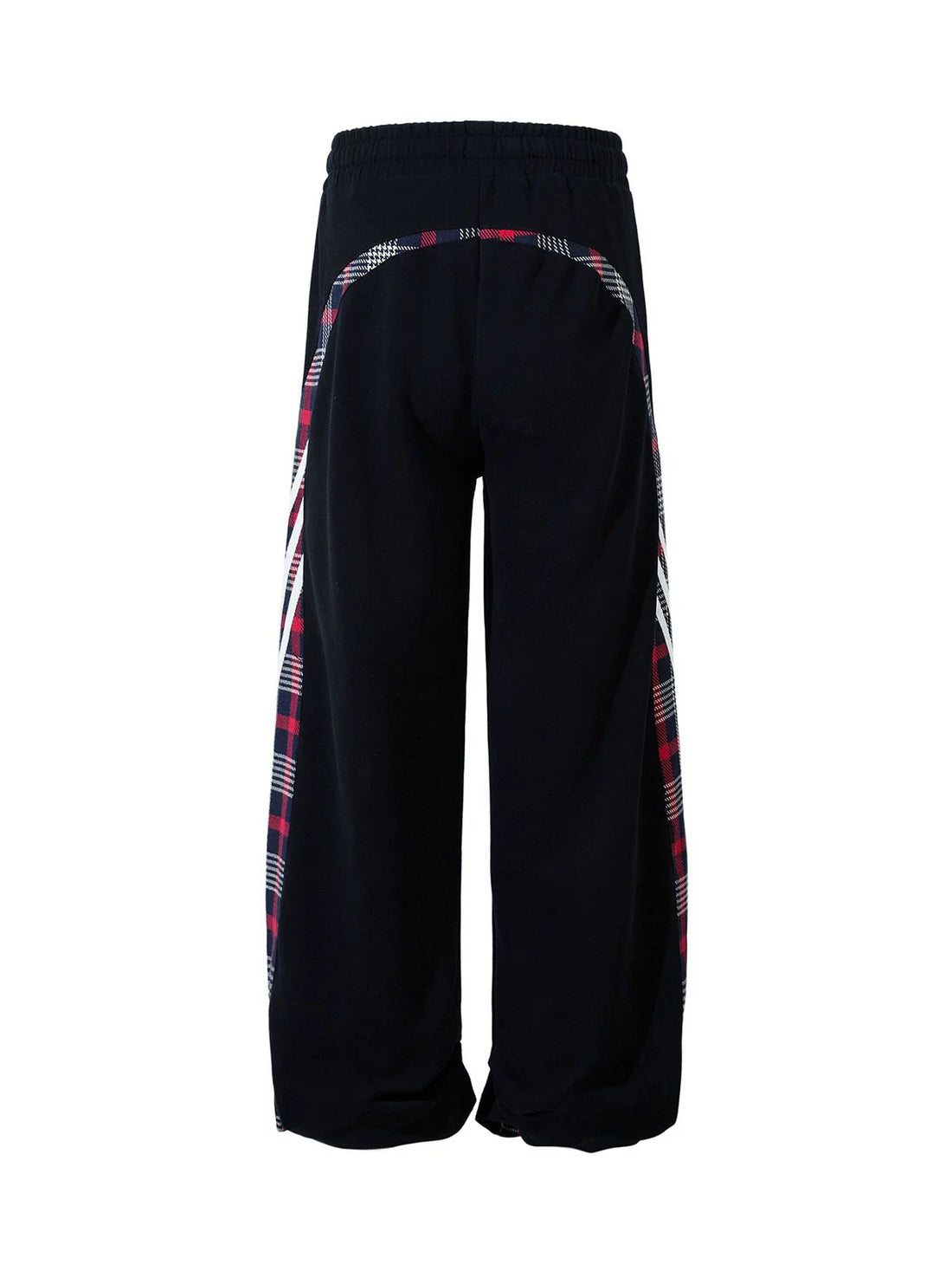 Slash Plaid Stitching Straight Pants