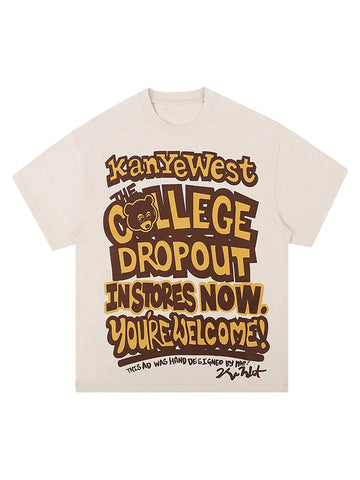 College Dropout Print T-Shirt