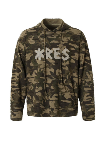 Camo Ripped Hoodie