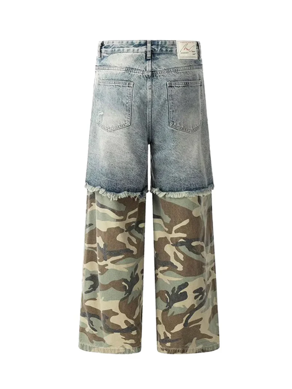 Distressed Camouflage Cargo Jeans