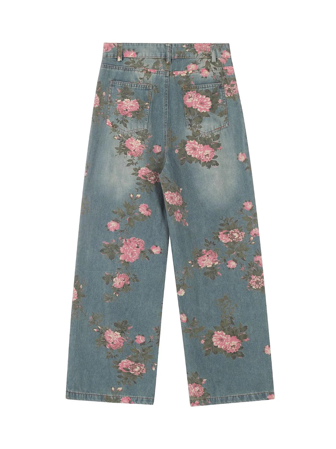 Blossom Print Straight Jeans