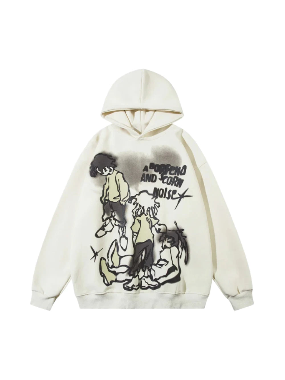 Line Character Print Hoodie