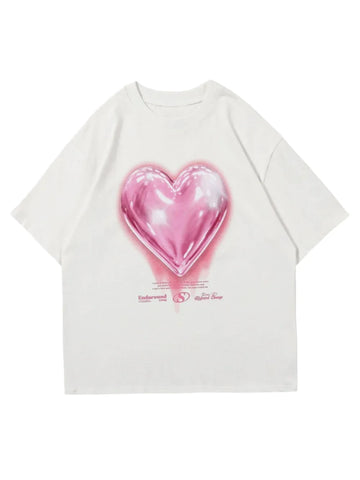 Glossy Heart Graphic T-Shirt