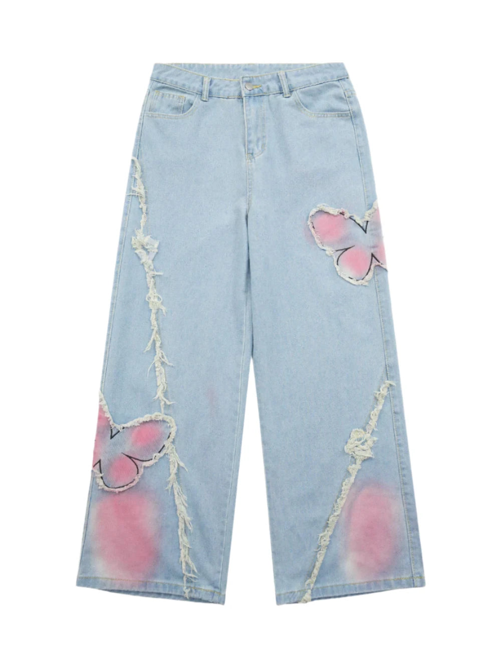 Tie Dye Butterfly Emboirdered Jeans