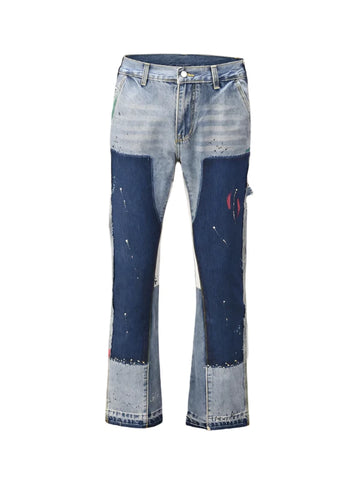 Jeans With Paint Design