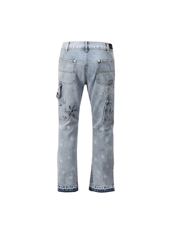 Jeans With Paint Design