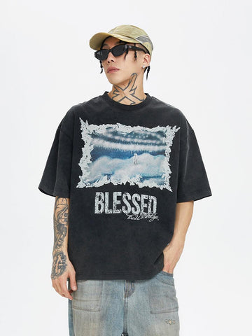 "Blessed" Print T-Shirt