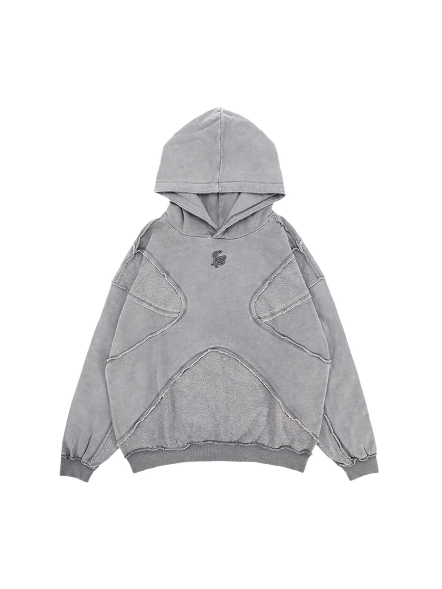 'Escape' Raw Cut Distressed Cotton Hoodie