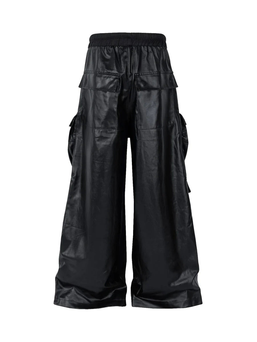 American Street Workwear Imitation Leather Pants