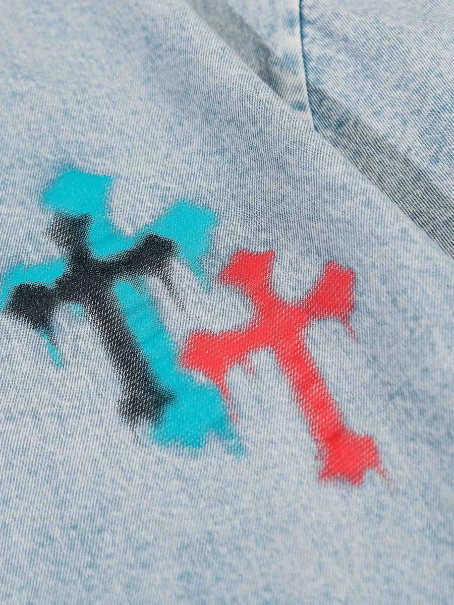 Heavyweight Embroidery Cross T-shirt