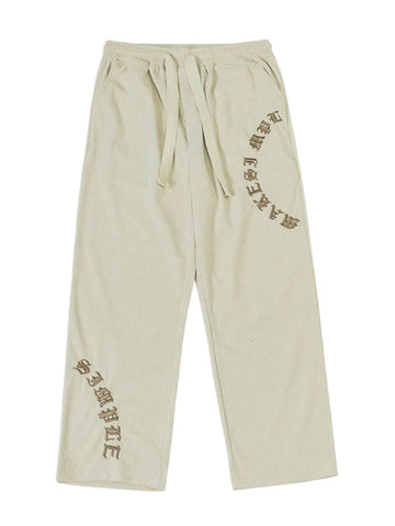 Waffle Emboirdery Sweatpants